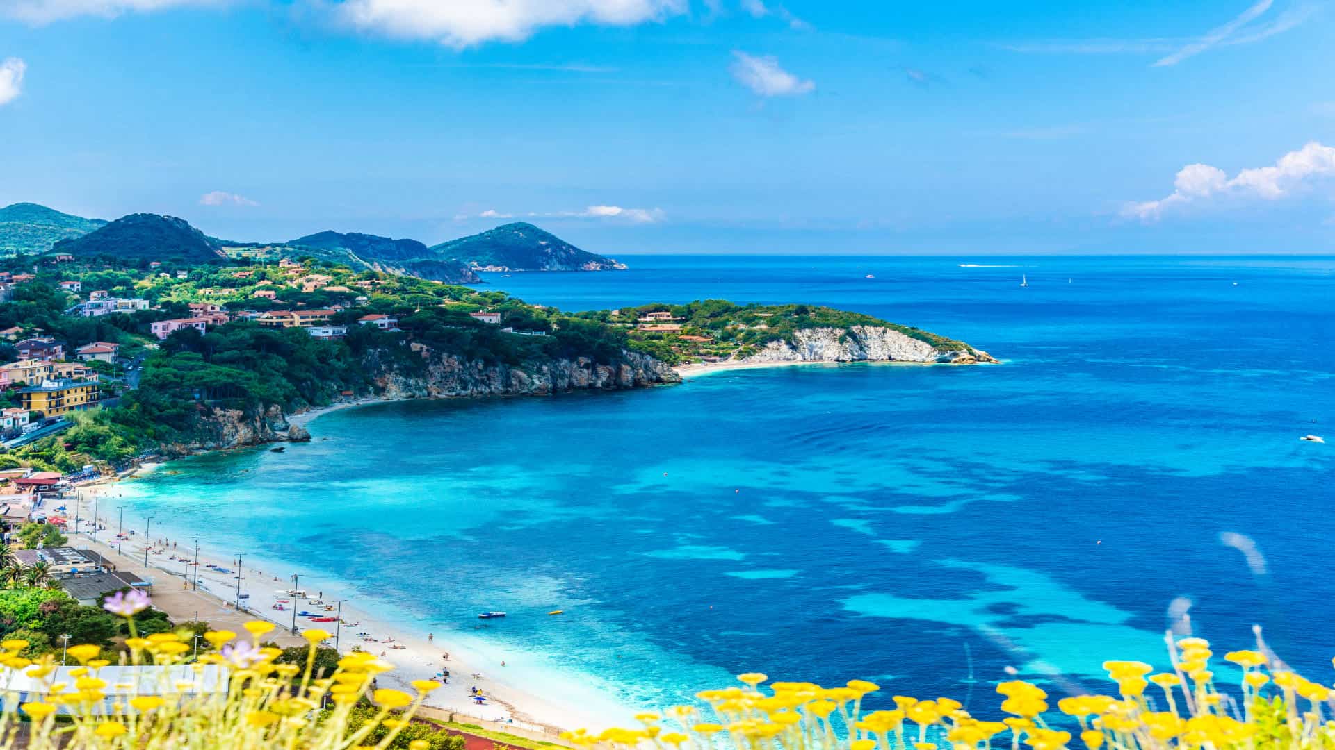 Panoramic glimpse of Cala dei Frati on Elba Island