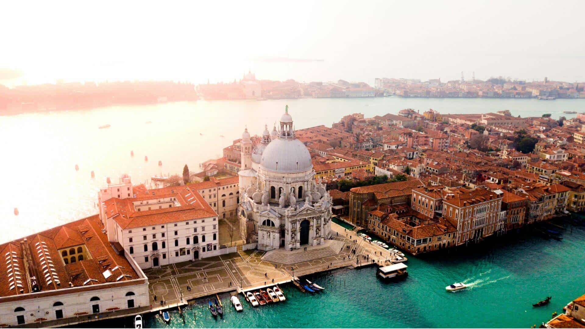 The city of Venice seen from above