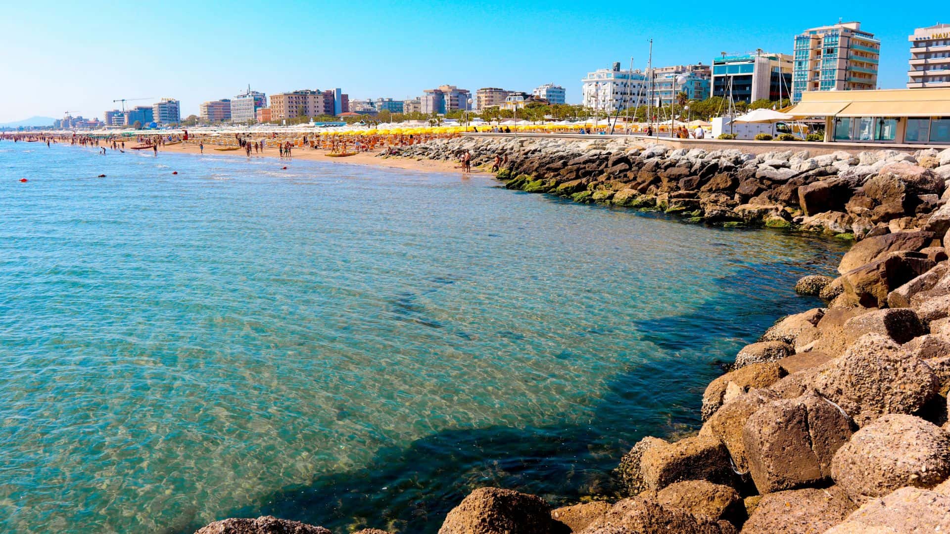 The city of Riccione seen from the sea