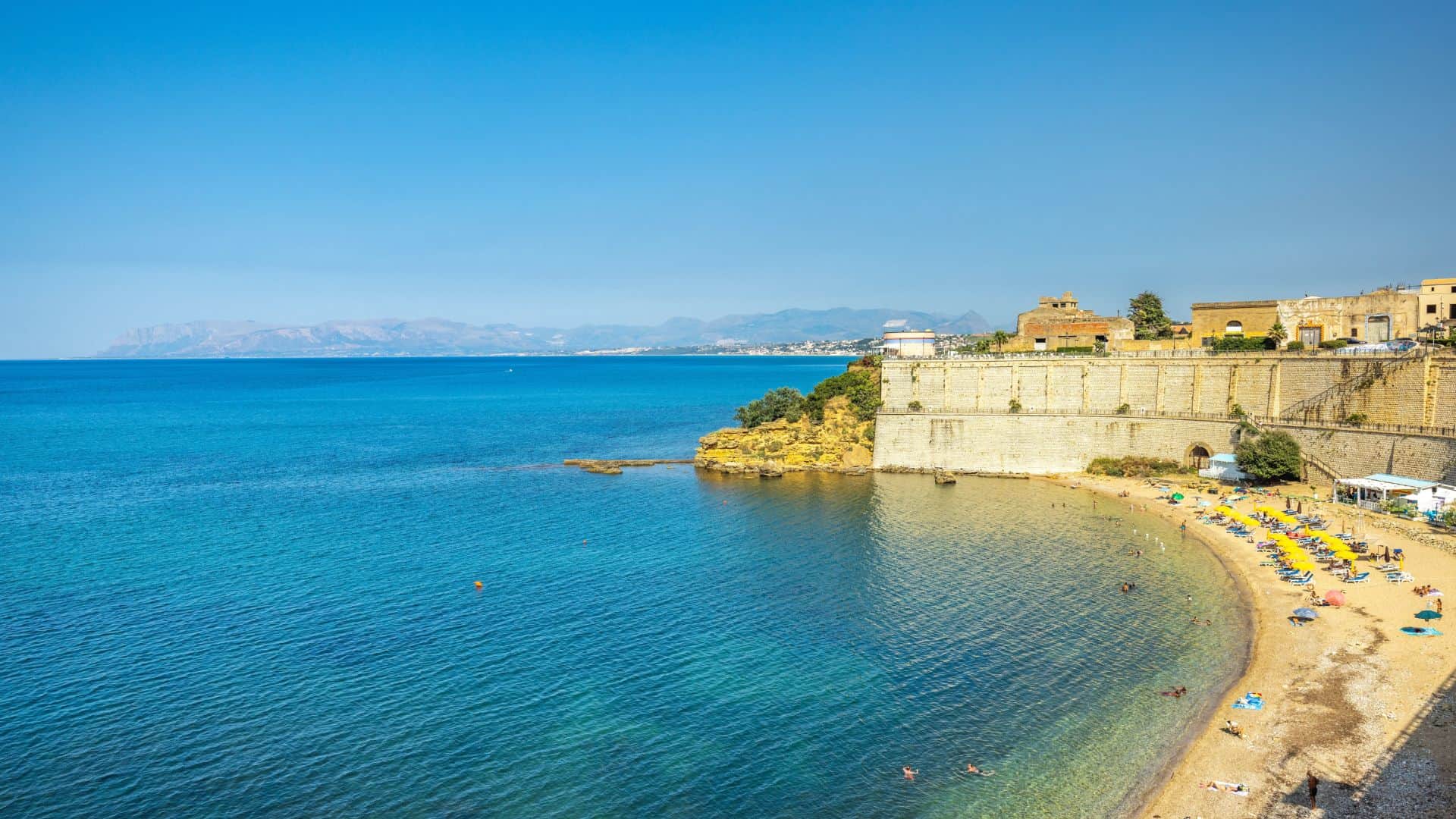 A beach in Castellammare del Golfo
