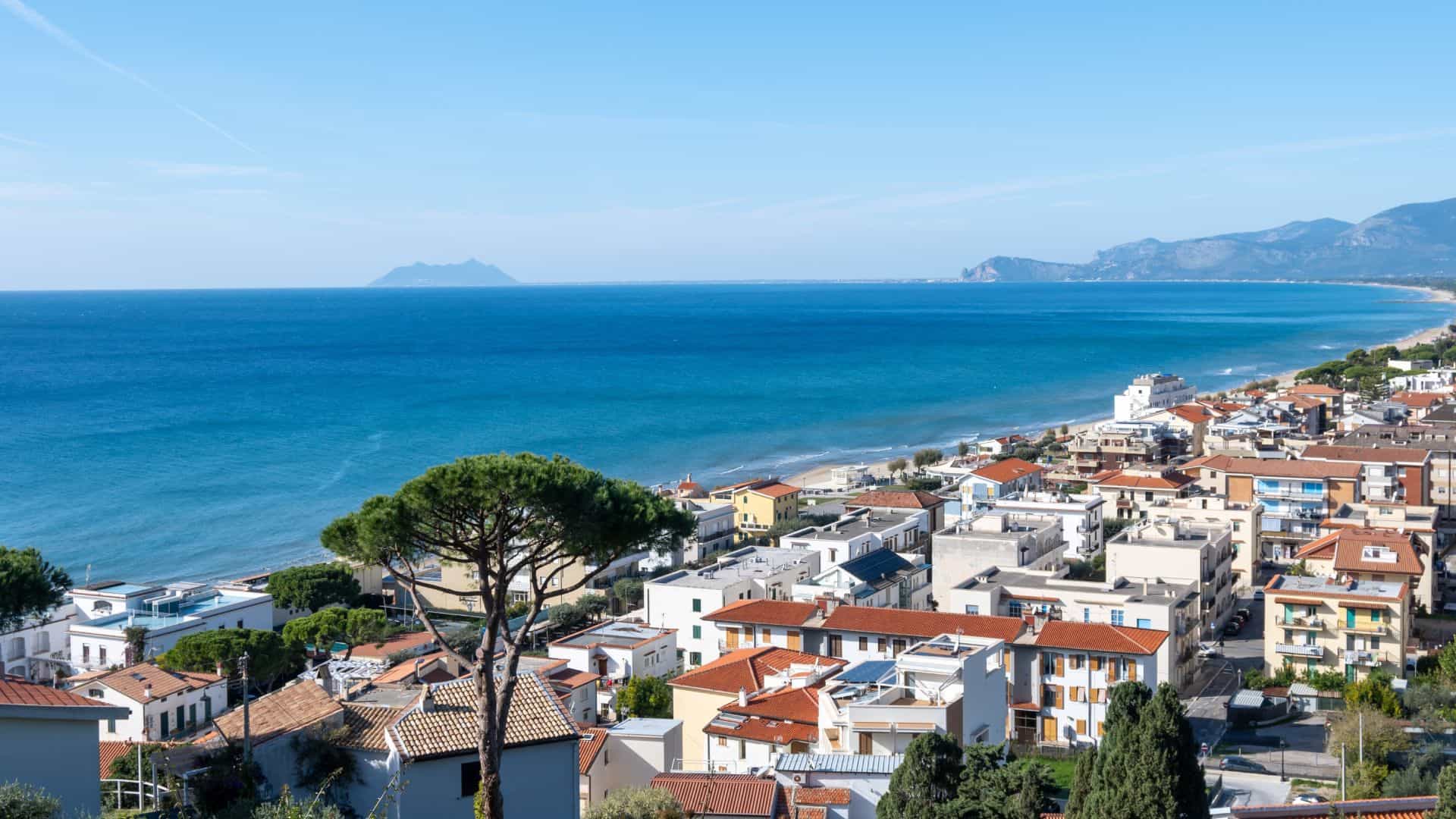 The city of Sperlonga seen from above