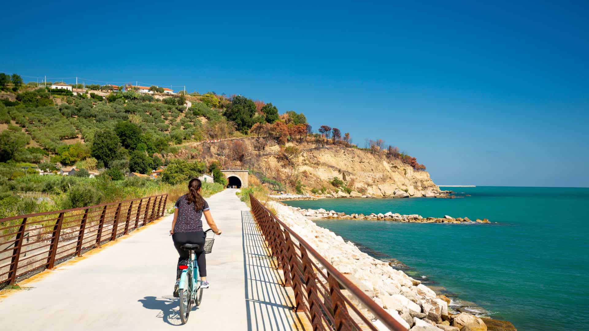 Cycling path on the Trabocchi Coast