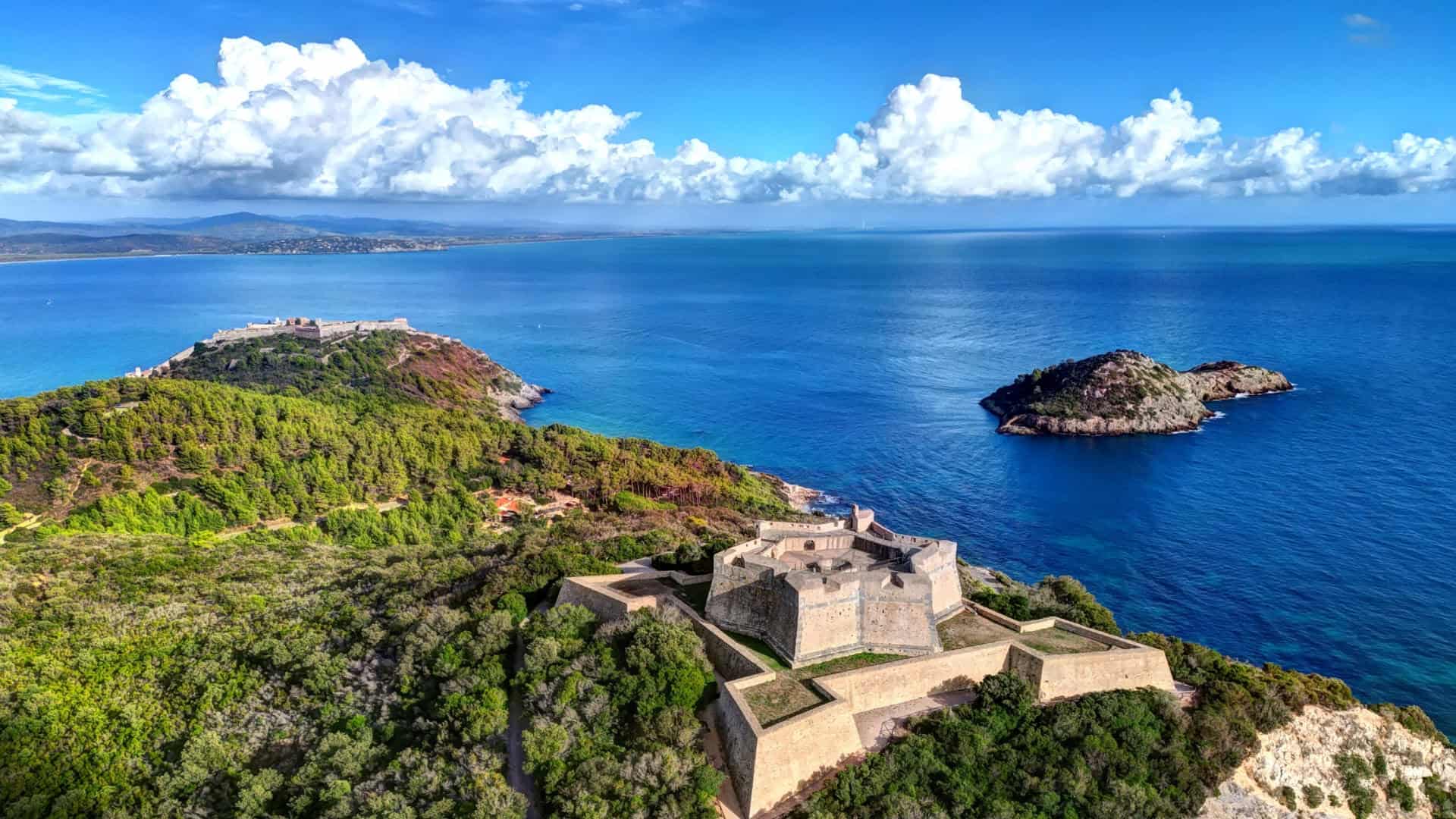 Aerial panorama of Porto Ercole
