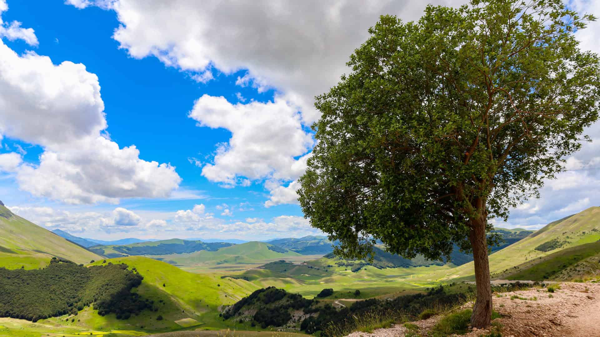 Panorama of the Sibillini Mountains Park