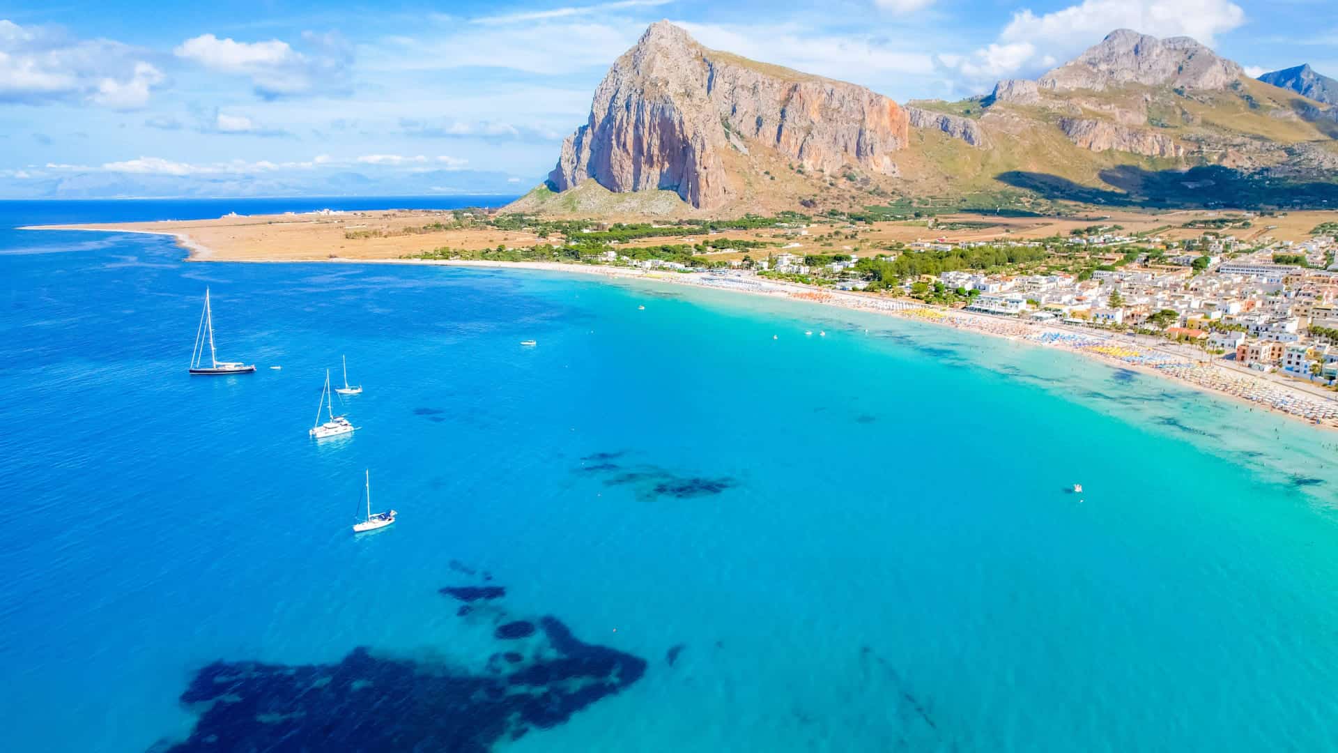 Panoramic view of a beach in San Vito Lo Capo
