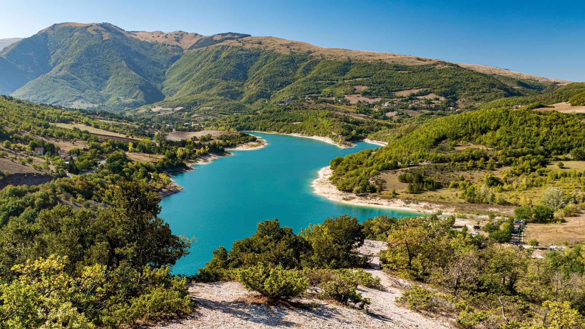 Lake Fiastra seen from above