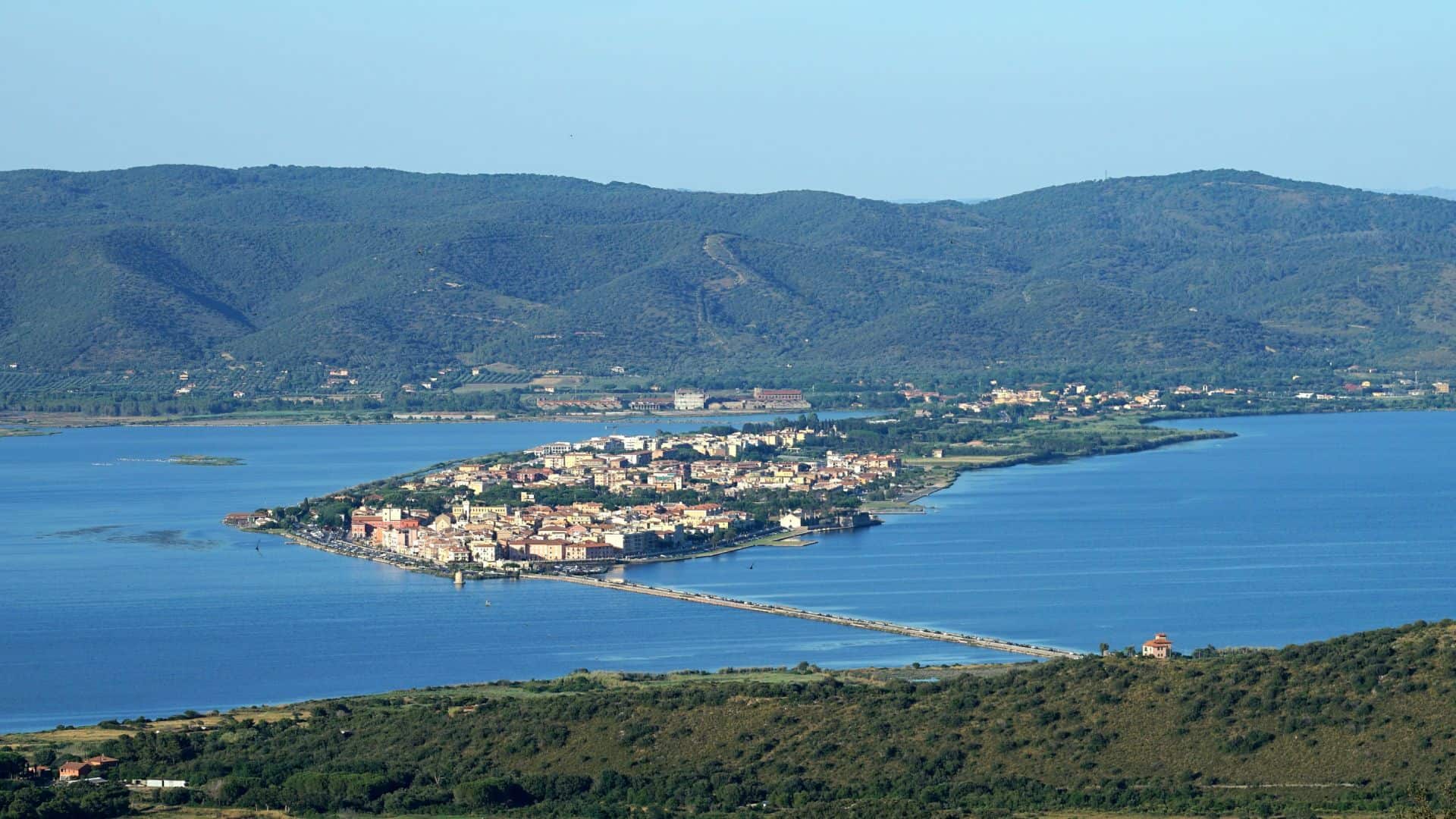 The village of Orbetello from above