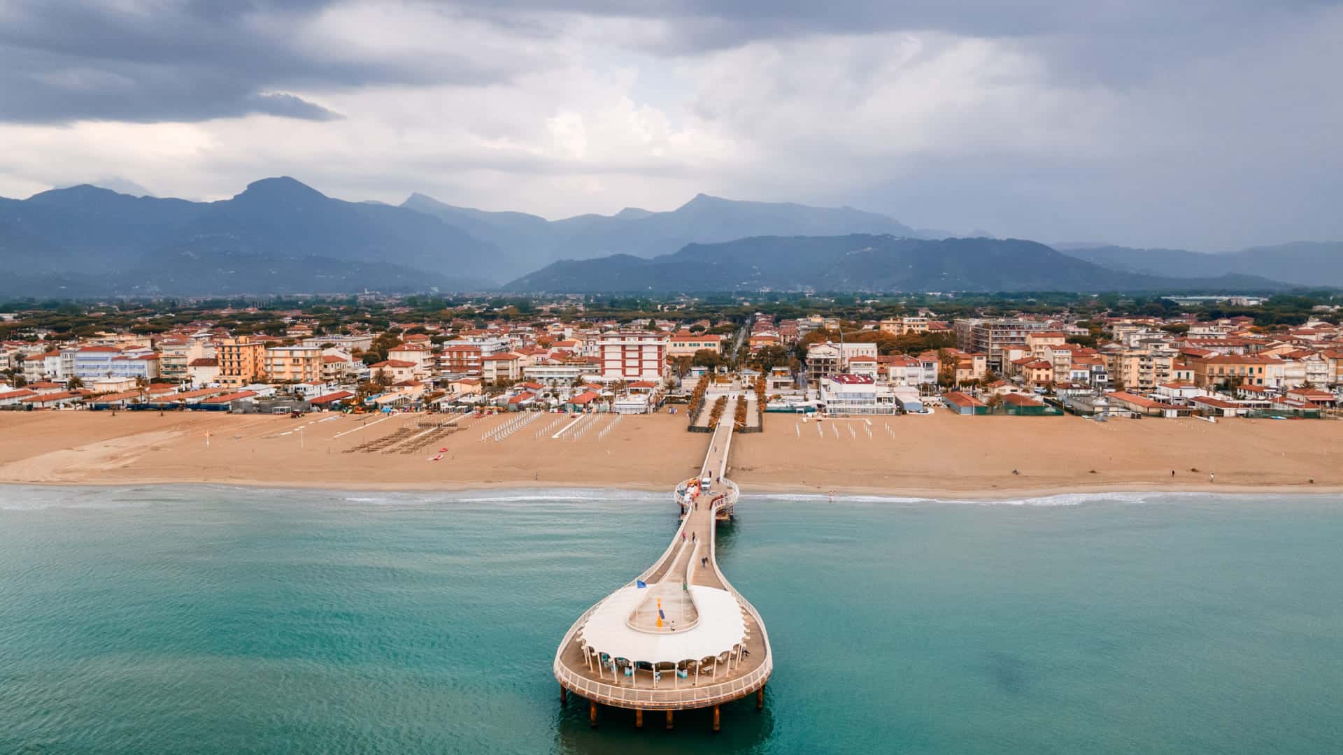 The pier on the sea of Lido di Camaiore in Viareggio