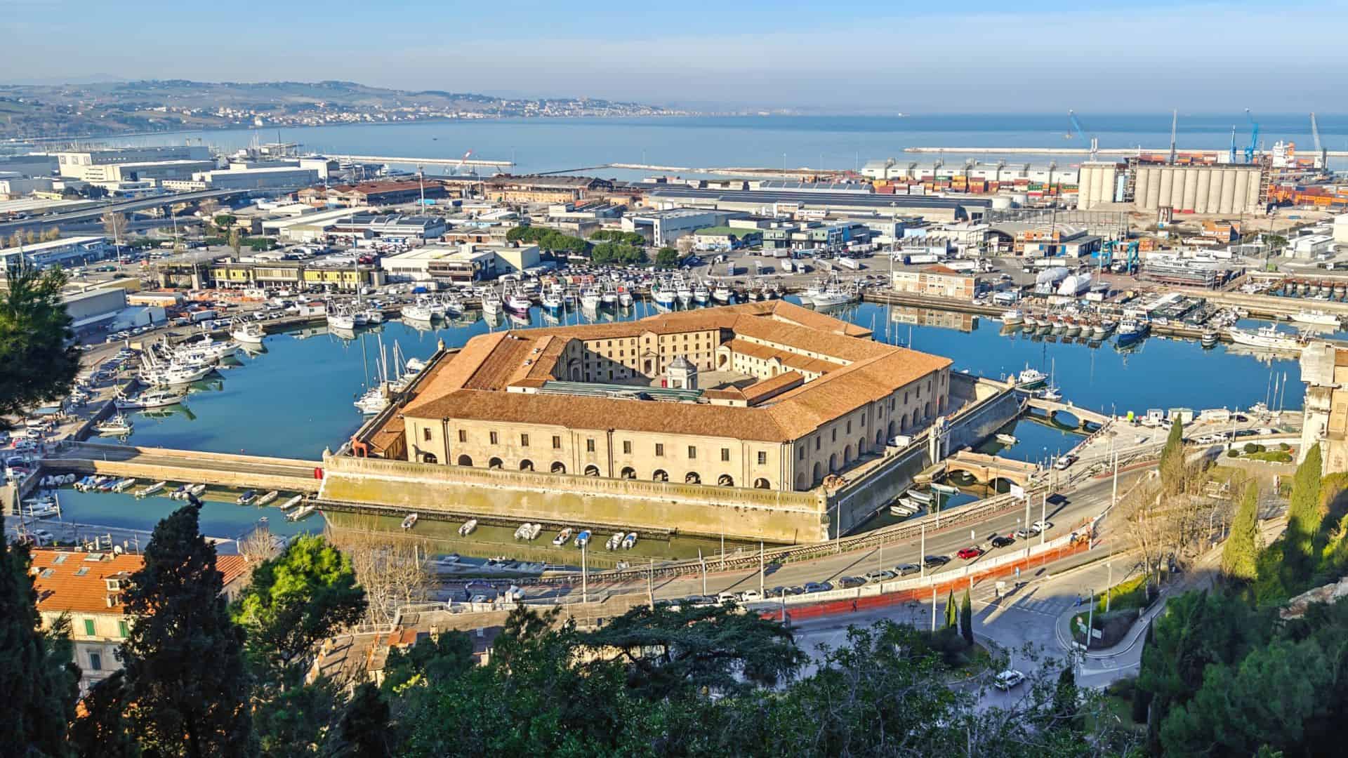 The city of Ancona seen from above