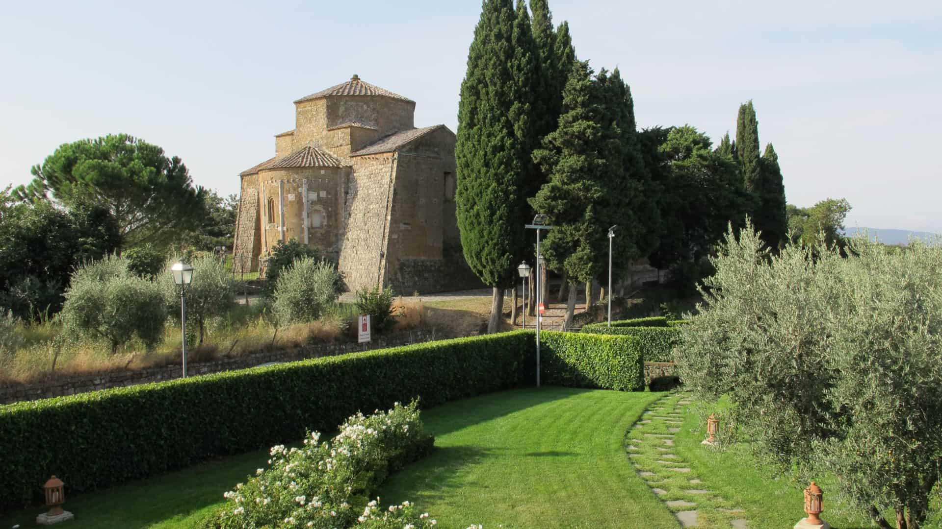 View of a church in Sovana