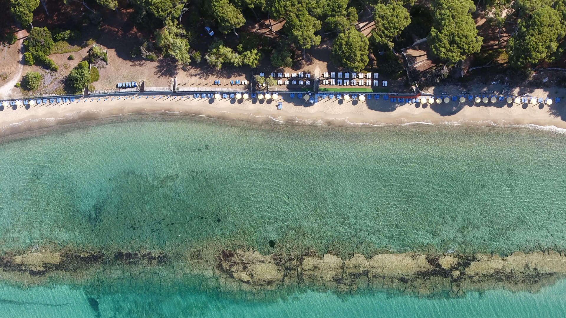 Aerial view of Torre Mozza beach in Piombino
