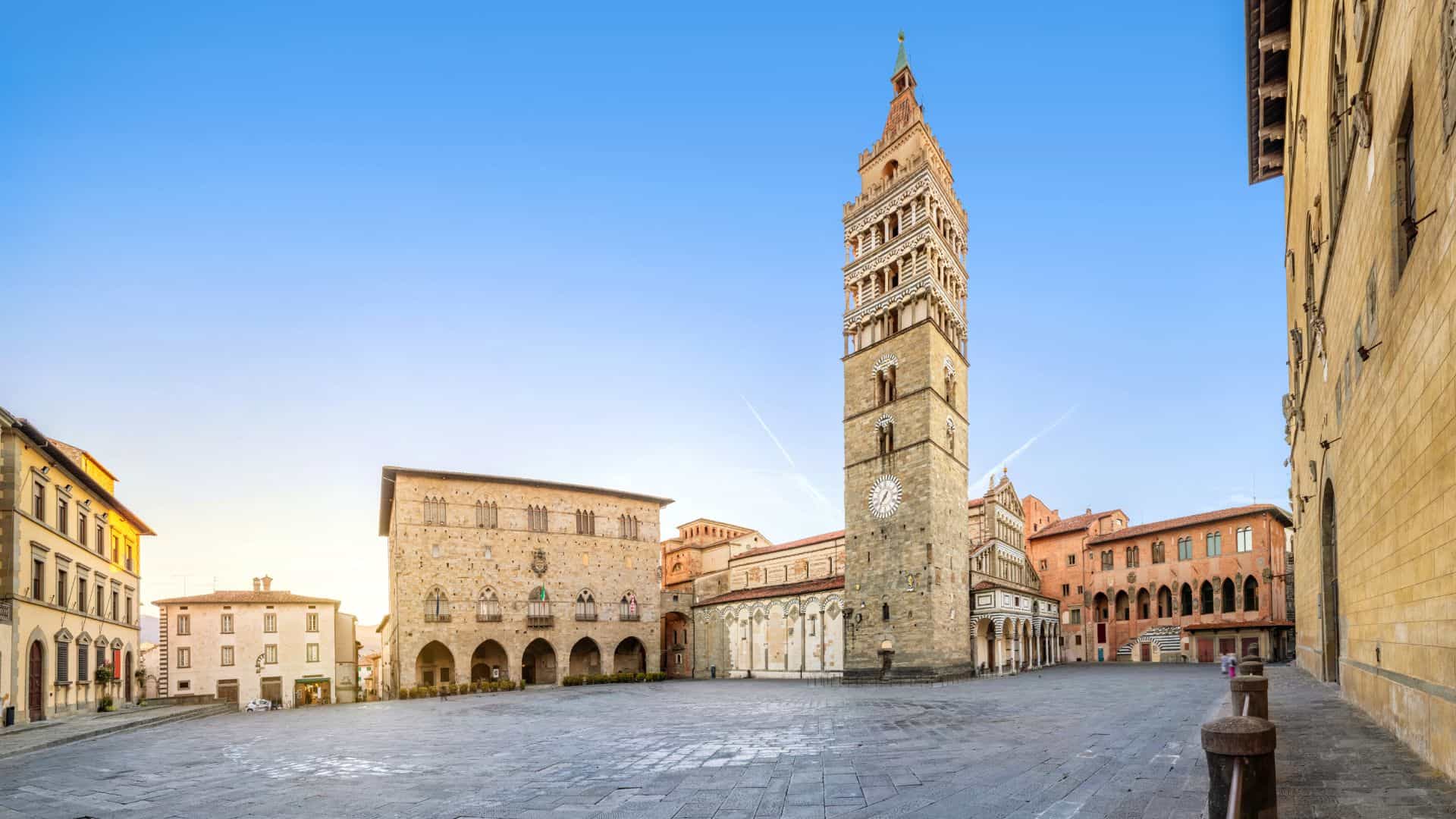The square of Pistoia in Tuscany