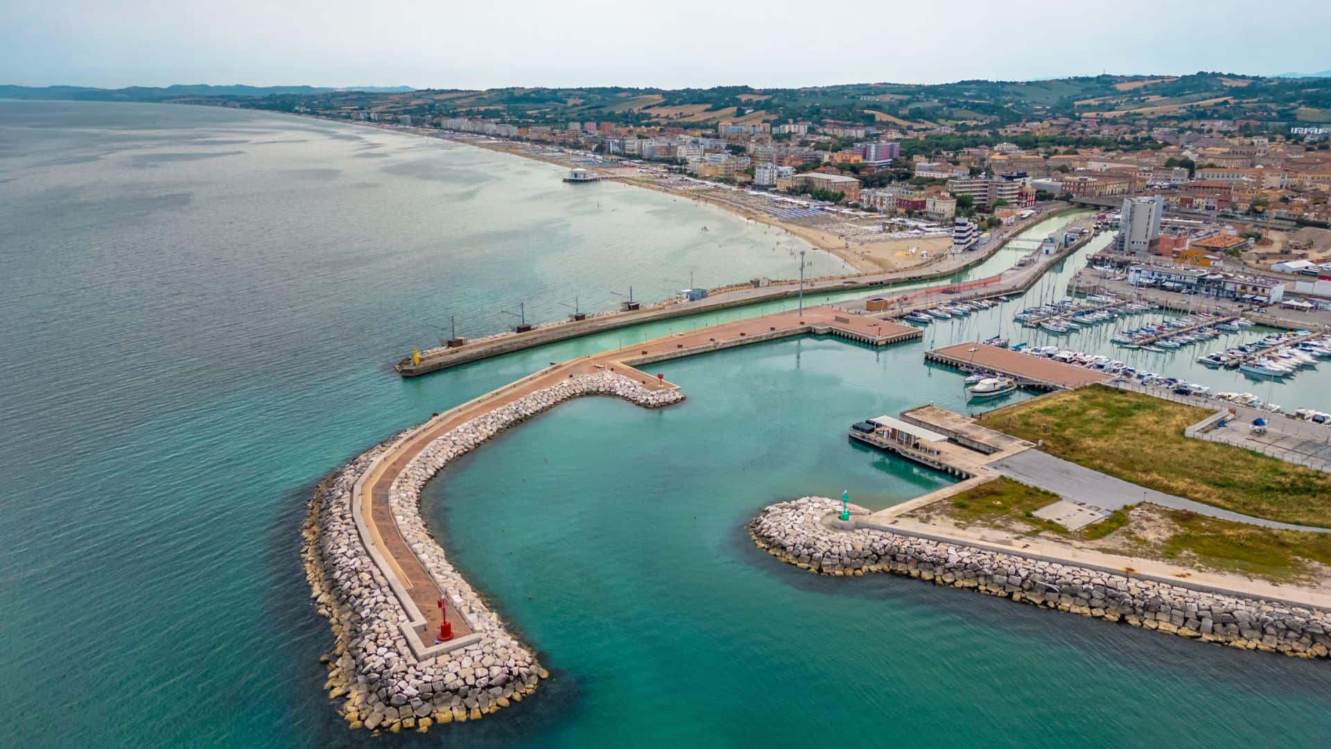 The city of Senigallia seen from above