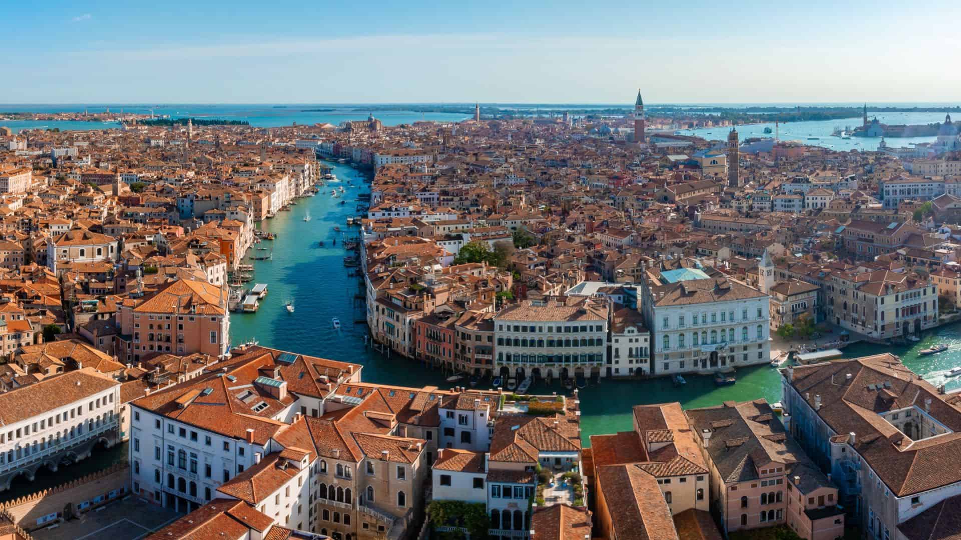 The city of Venice seen from above