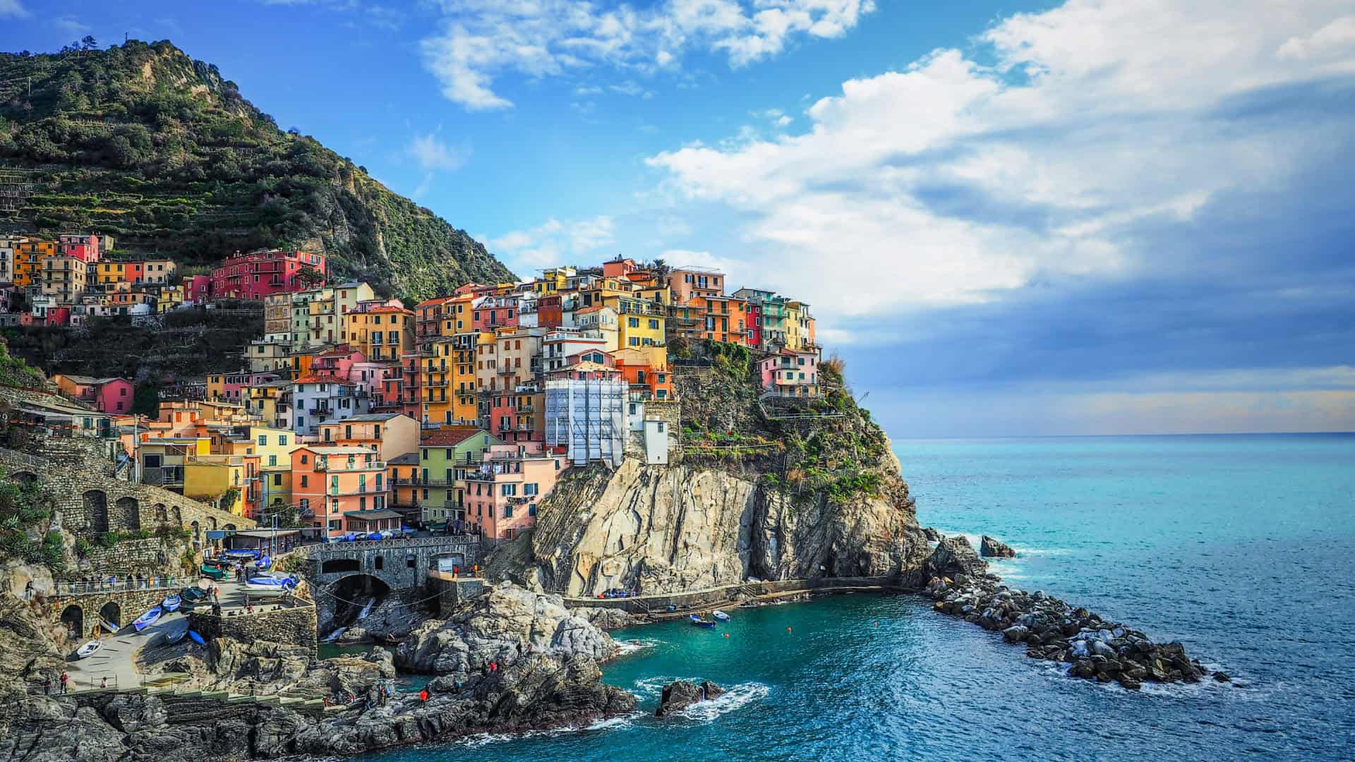 Panoramic view of the Cinque Terre in Liguria